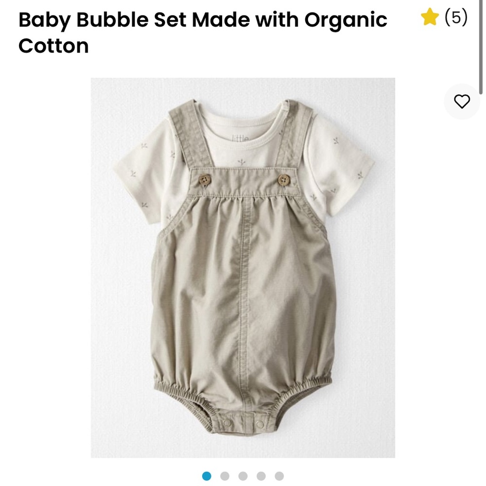 NWT Carter's Organic Cotton Baby Bubble Set
